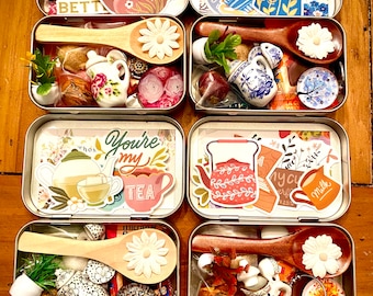 Tea Time Tins - Tiny Hinge-Top Tin | Tea Gifts | Unique Gifts for Her