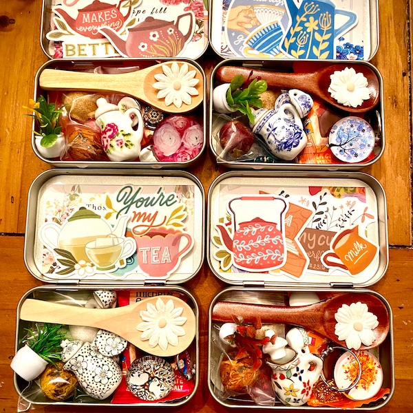 Tea Time Tins - Hand-crafted Hinge-Top Tin | Unique Tea Gifts | Memorable Gifts for Her | Christian Gifts | Gift Idea for Friend