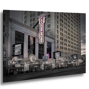 Cleveland Playhouse Square wall art, Downtown Cleveland Sunrise Art, Sunset,Cleveland Cultural Center, performing arts,Canvas, Acrylic,Metal