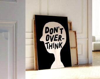 Overthinkers Poster Retro Newspaper Print, Trendy Wall Art, Typography Poster, Apartment Aesthetic, Printable Wall Art, Digital Prints