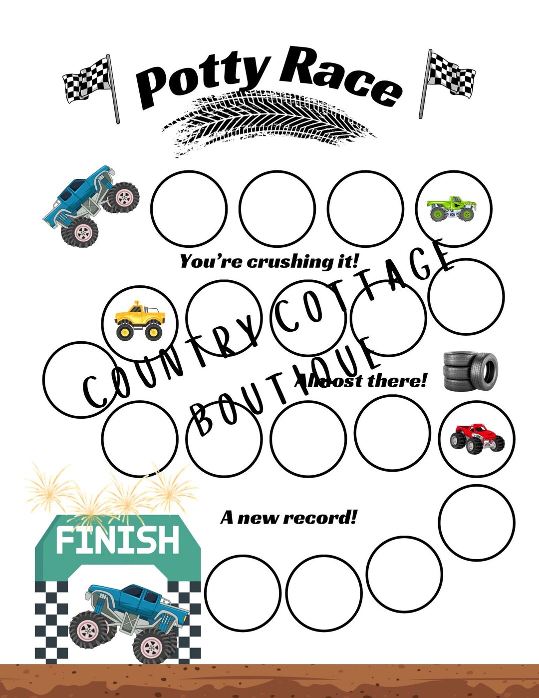 Monster Truck Potty Training Reward Chart, DIGITAL FILE, PRINTABLE - Etsy