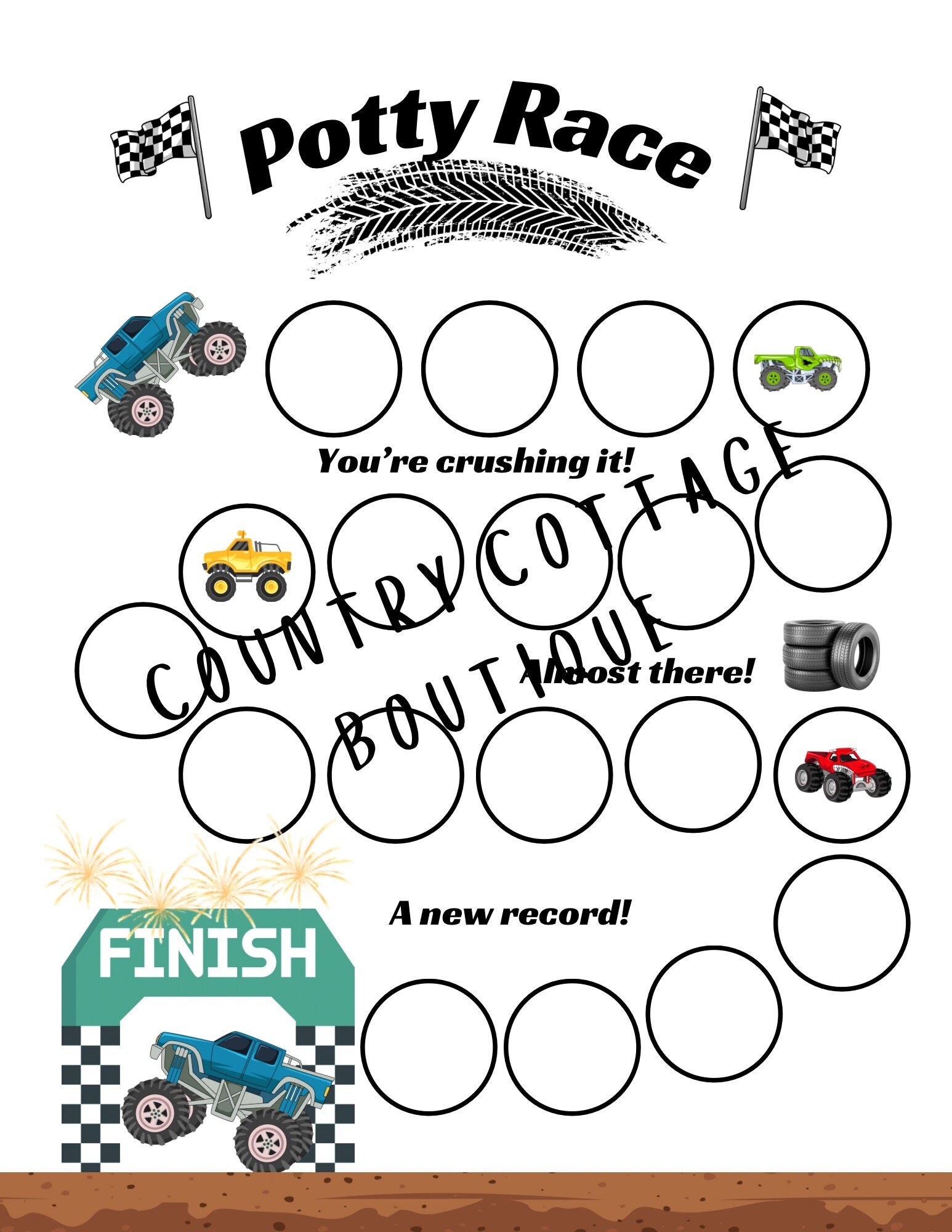 Monster Truck Potty Training Reward Chart, DIGITAL FILE, PRINTABLE - Etsy
