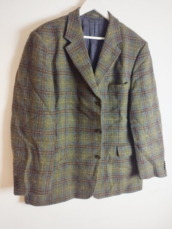 Vintage 90's Harris Tweed wool blazer XXL - image 7