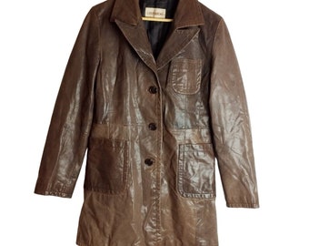 Vintage y2k Leonardo women leather coat M/L