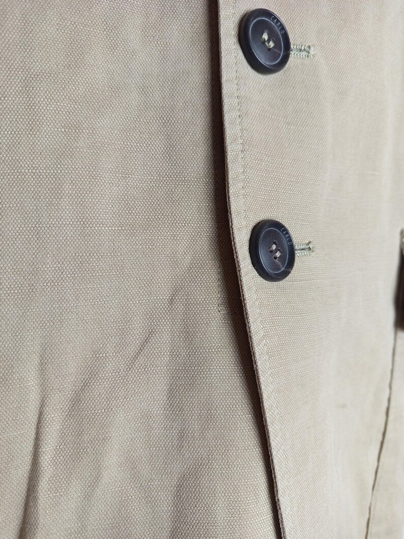 Carlo Colucci Linne Tencel Overshirt Beige Lättviktsjacka Storlek 52 bild 4