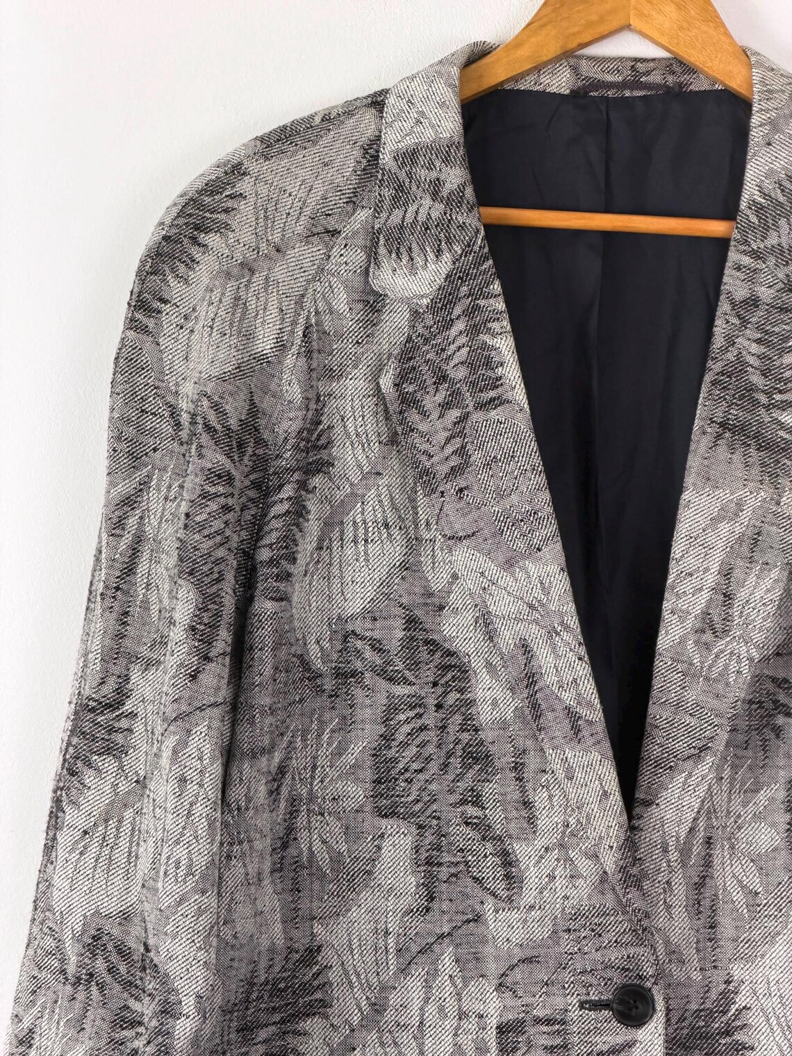 Vintage 80s Women's Wool blend shining blazer, foto 3 di 5