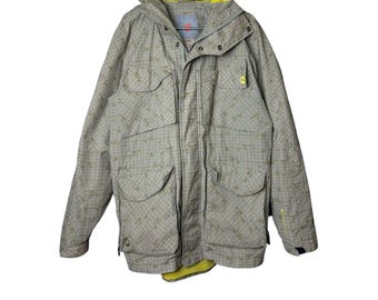 Vintage / y2k / Timberland / water resistant jacket / cotton and nylon / Greenish beige colour
