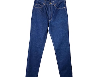 Vintage 80-tals gevärjeans, tillverkade i Italien, hög midja i bomull