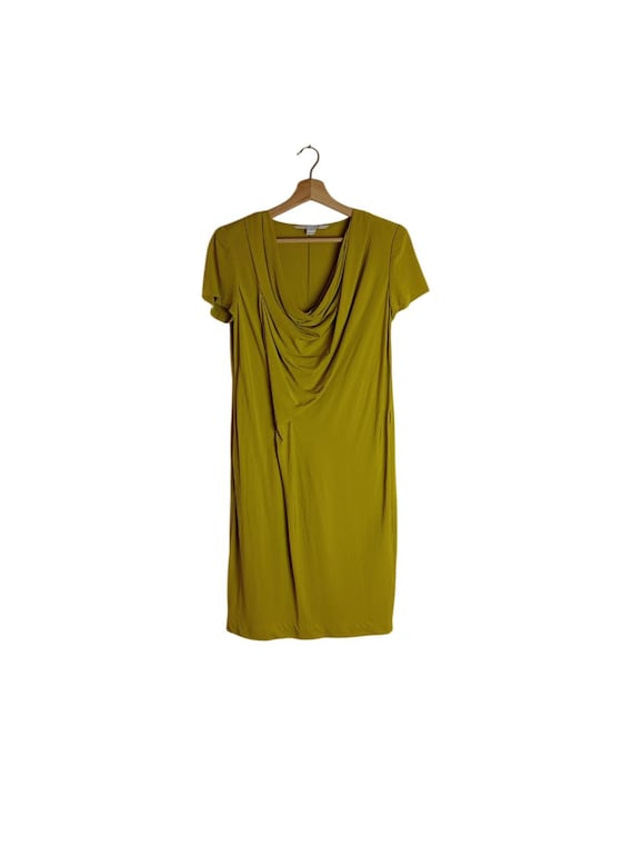 diane von furstenberg yellow silk dress Rare Vintage Diane von Furstenberg Silk Dress Mustard Yellow Elegant Size 4  Timeless Chic