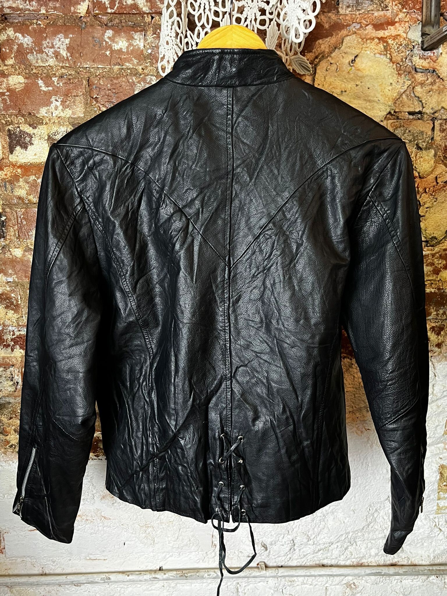 Blouson Motard Cuir Noir Vintage Wilson's Open Roads - Taille M - Y2K