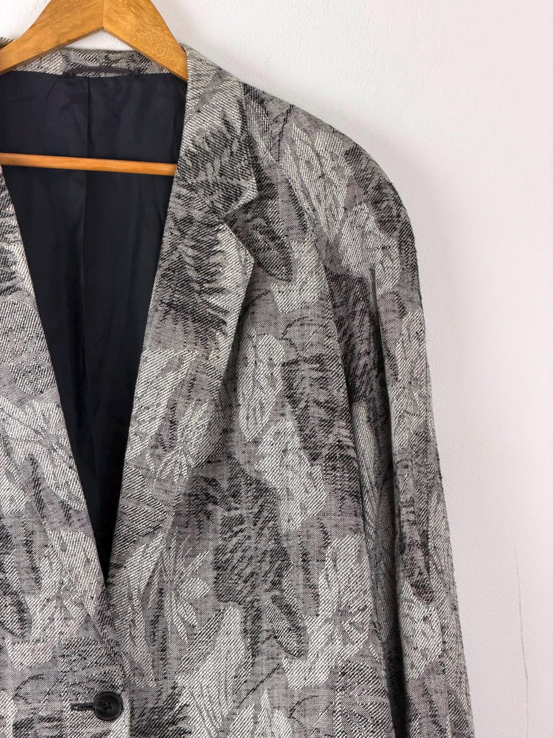 Vintage 80s Women's Wool blend shining blazer, foto 4 di 5