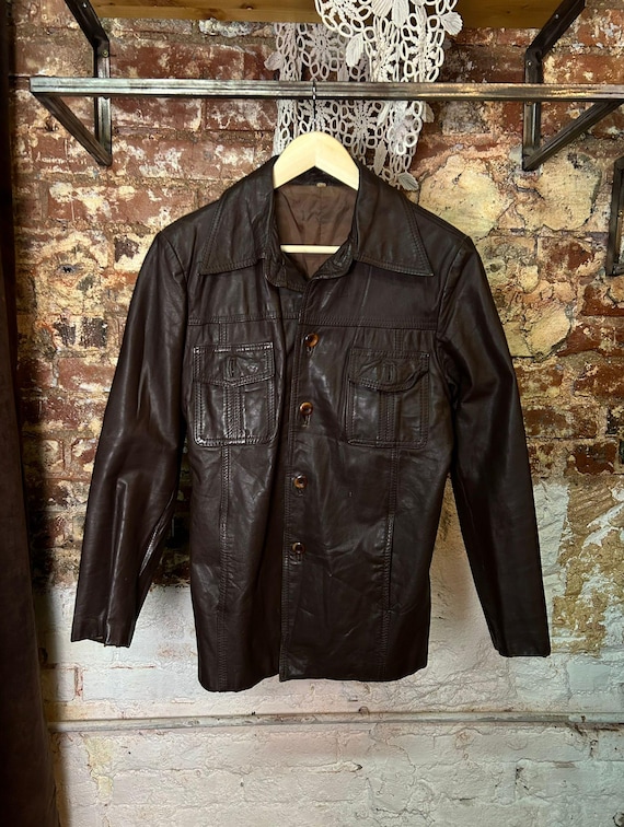 ジャケット・アウター 70s archive nappa leather jacket vintage Vintage 70s Brown Leather Jacket, Men's Size M - Etsy