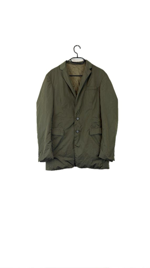 Ralph Lauren Black Label, Ralph Lauren Black Label Army Green Nylon Blazer Jacket Sport Coat Rare S