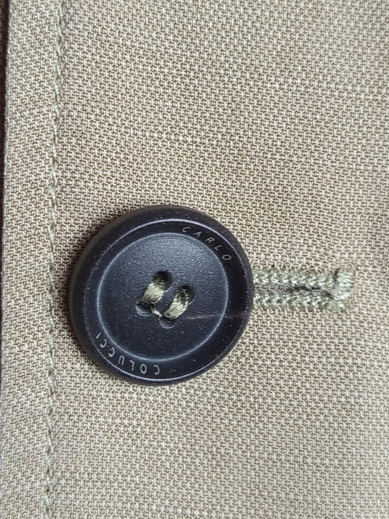 Carlo Colucci Linne Tencel Overshirt Beige Lättviktsjacka Storlek 52 bild 5