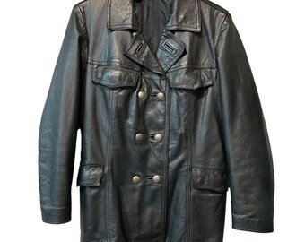 1970s Black Leather Policeman Jacket - Etsy