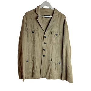 Carlo Colucci Linne Tencel Overshirt Beige Lättviktsjacka Storlek 52 bild 1