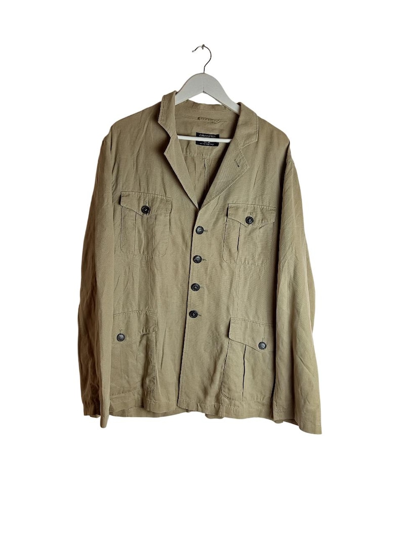 Carlo Colucci Linne Tencel Overshirt Beige Lättviktsjacka Storlek 52 bild 1