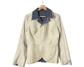 Chaqueta vaquera de cuero reversible Diesel vintage Y2k (M)