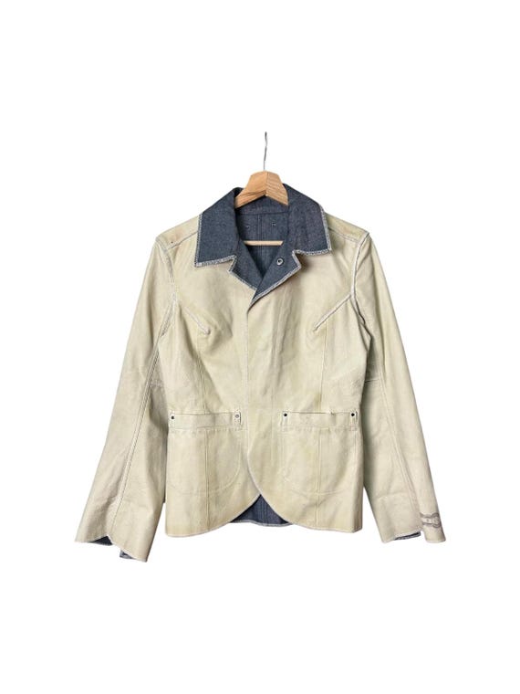 Vintage Y2k Wendemodell Diesel Leder und Denim Jacke