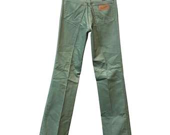 Vintage 70-tals Wrangler manchesterbyxor, ljusgröna, obearbetade