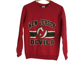 Seltener vintage 1988 New Jersey Devils NHL Crewneck Pullover Grösse S
