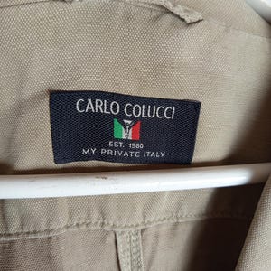 Carlo Colucci Linne Tencel Overshirt Beige Lättviktsjacka Storlek 52 bild 6
