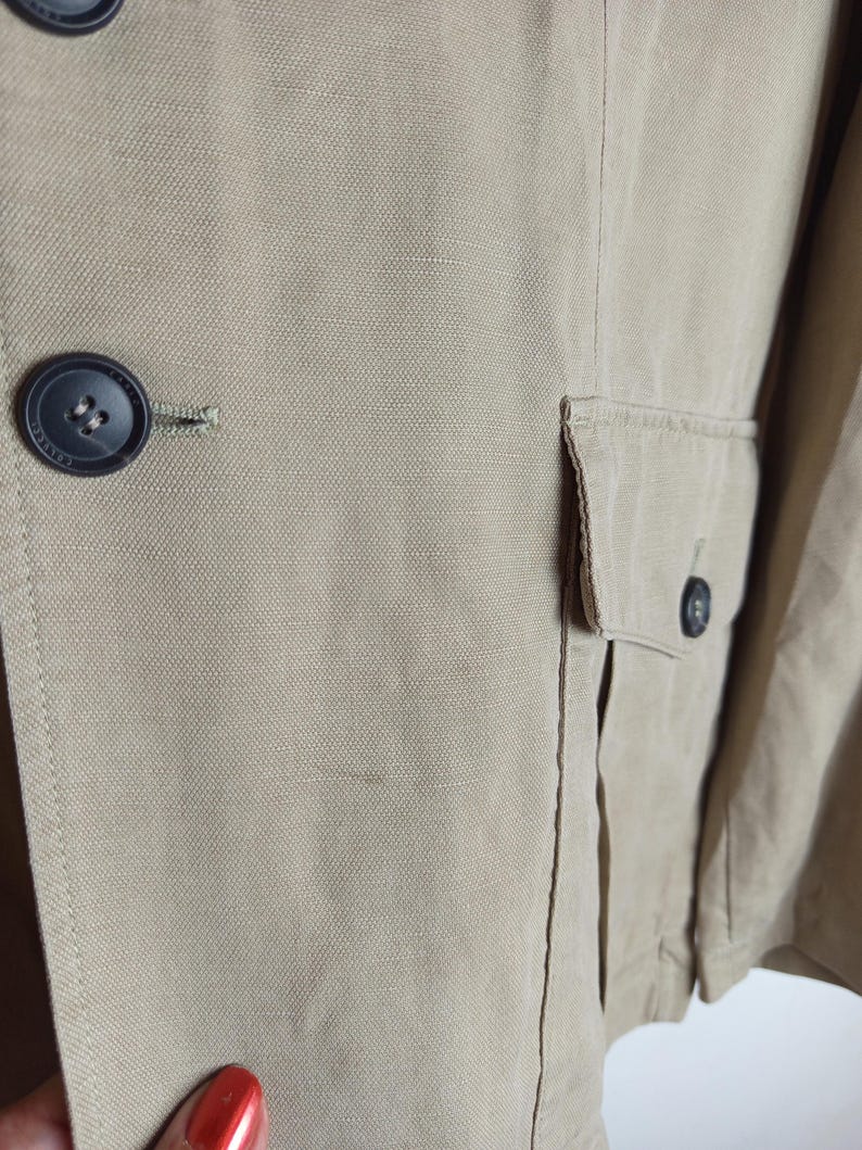Carlo Colucci Linne Tencel Overshirt Beige Lättviktsjacka Storlek 52 bild 3
