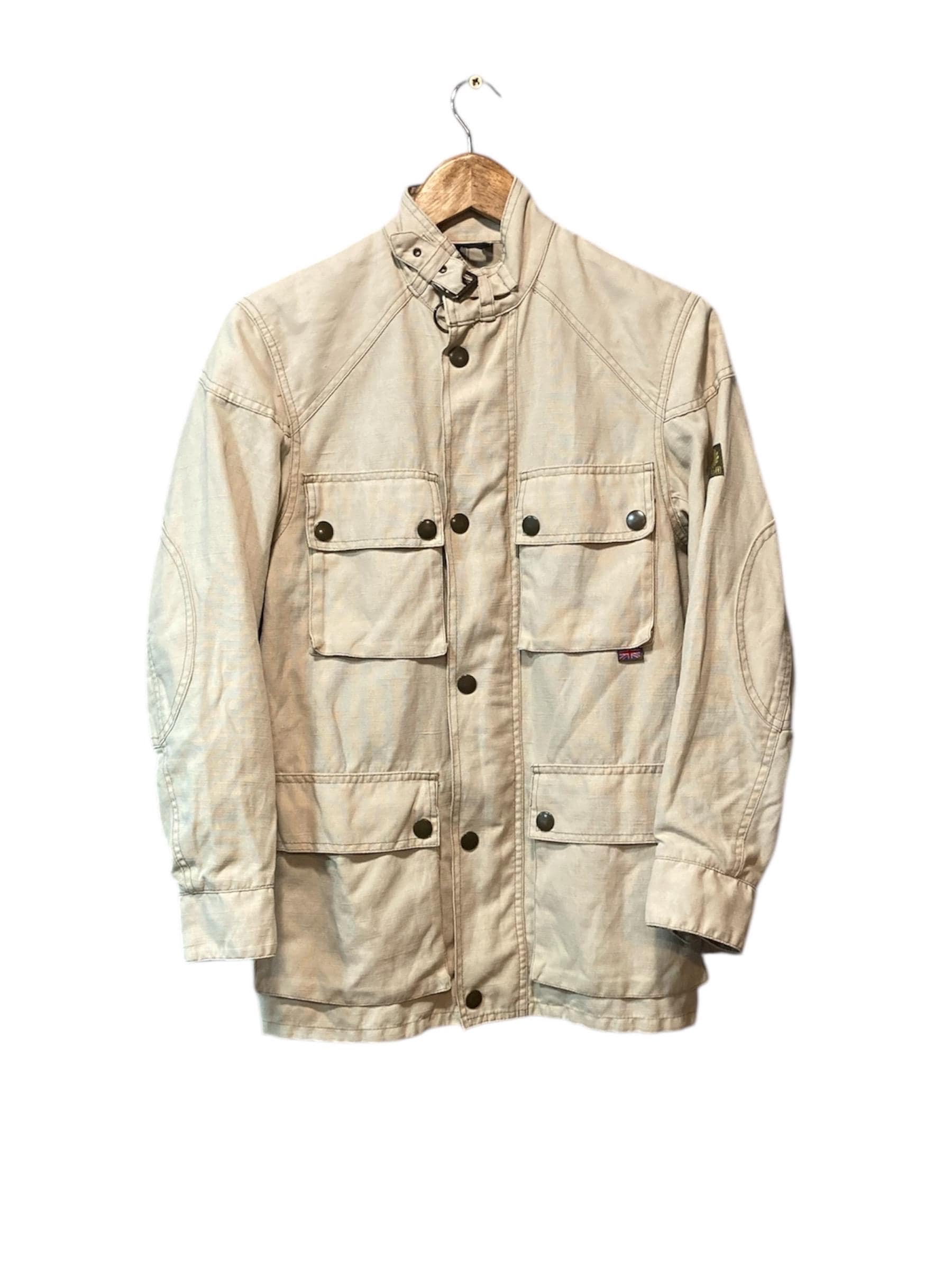 Vintage / 90's / Belstaff / Linen / Jacket / Beige / Color / Nylon