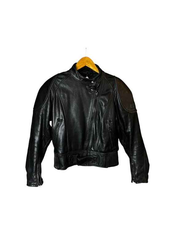 Vintage Y2k MQP Zwaar Leer Motor Jas 100 leer Zwarte kleur Ritssluiting zakken Etsy Nederland