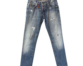 Jeans Dsquared2 estilo vintage Y2K con acabado desgastado