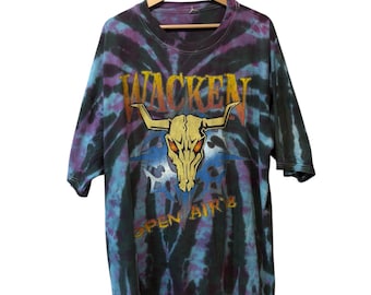 Vintage 1998 Wacken Open Air tie dye tshirt Multicolor 100% cotton