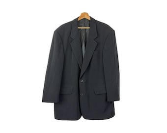 Blazer de lujo de seda y lana Hugo Boss, estilo vintage de los años 80.