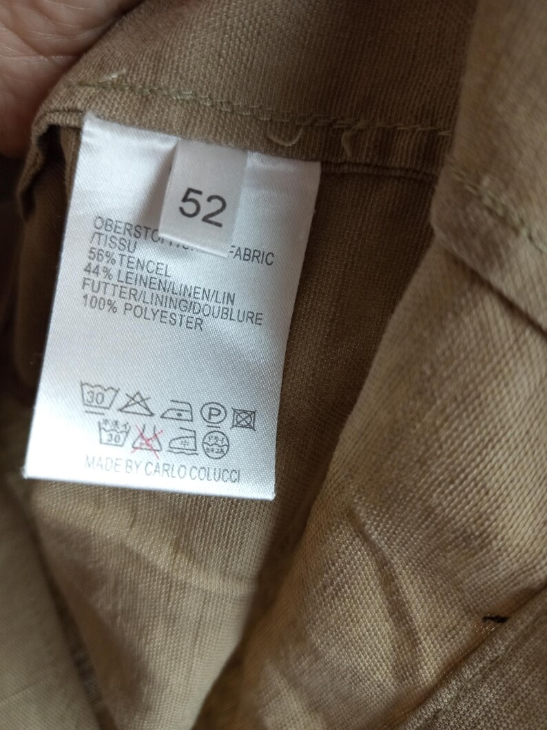 Carlo Colucci Linne Tencel Overshirt Beige Lättviktsjacka Storlek 52 bild 9