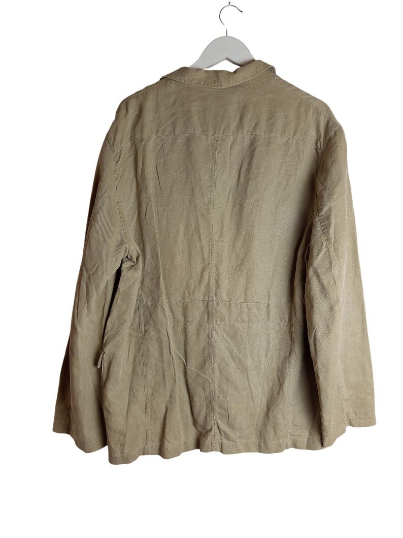 Carlo Colucci Linne Tencel Overshirt Beige Lättviktsjacka Storlek 52 bild 7