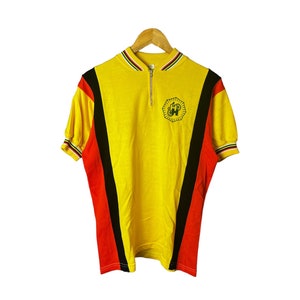 Vintage / 80&#39;s / Campitello / Cycling / jersey / Polyacrylic material / Yellow / red / black / Zippered fastening