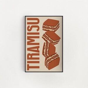 Tiramisu Modern Dessert Print |[ Digital Download, 300 DPI, 5 Sizes, Original Artwork ]| Original Art Prints Studio