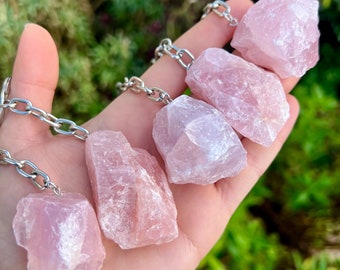 Rose Quartz Crystal Keychain Keyring Natural Healing Stone Key Pink Gemstone Accessory Gift Idea