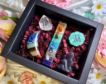 Moederdagcadeaudoos - Blijf magisch Natuurlijke kristallen geschenken Healing Stone-boxset