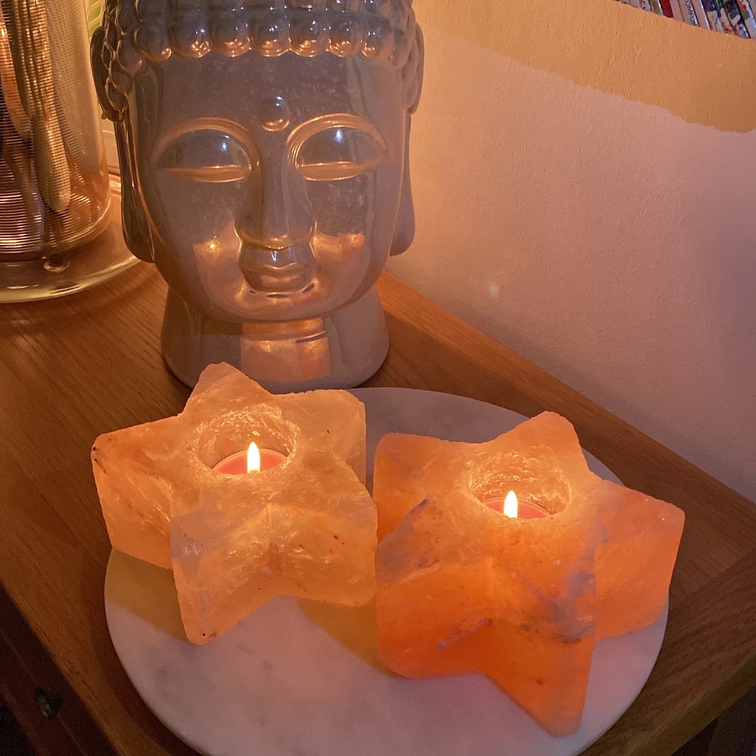 Himalayan Salt Star Candle Holder Natural Candles Holders Stars Shape