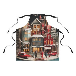 Vintage Weihnachtsschürze, Keksherstellungscrew, Weihnachtsschürze, Weihnachtslichterschürze, Keksschürze, Weihnachtsgeschenk, Weihnachtsplätzchen