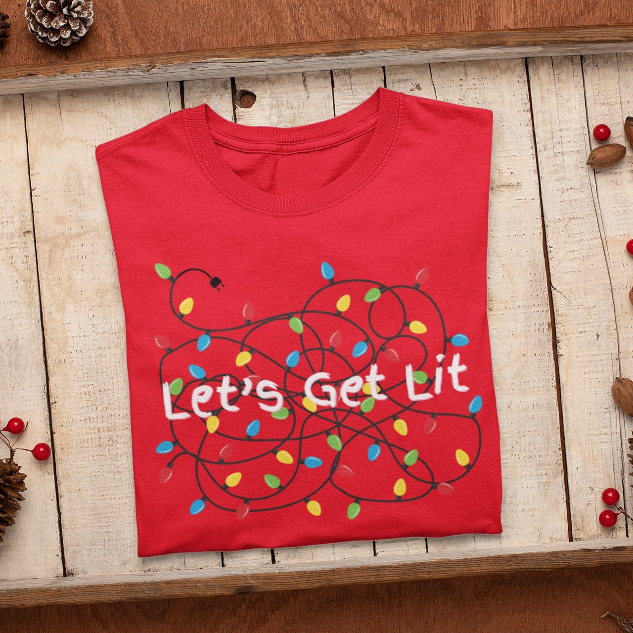 Let's Get Lit Shirt,Christmas Shirt,Merry Christmas Shirt,Christmas,Christmas Family Shirt,Christmas Gift,Holiday Gift,Leopard Shirt Gift