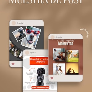 Editable Instagram post templates in Canva, post templates for your social media content, templates for dog lovers