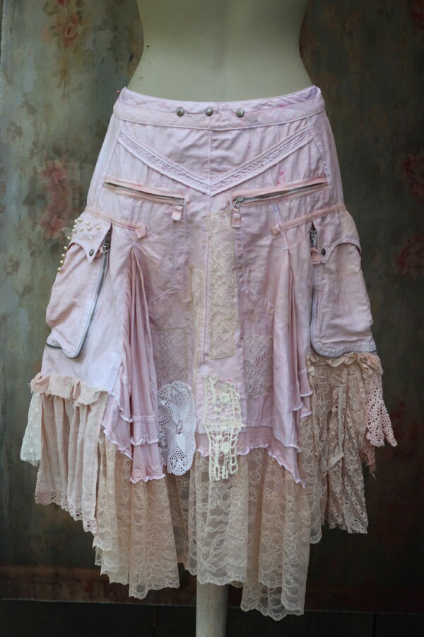Boho Gypsy Ruffled Shimmering Sequened Embroidery Tiered Long Skirt Assorted