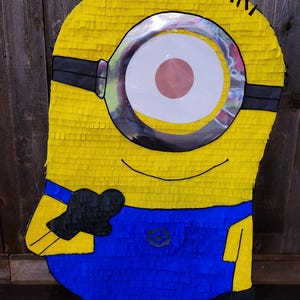 Handmade Minion Piñata: 2.5 ft Tall Party Decoration