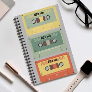Journal à spirale rétro années 80 - Parfait pour les mélomanes, esthétique vintage, prise de notes, cadeau pour écrivains, inspiration créative