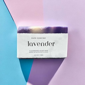 Lavender Handcrafted Cold Processed Soap Bar with Lavender Olive Oil, Coconut Oil, and Shea Butter