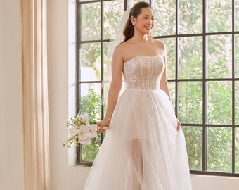 princess 2 in 1 wedding dresses Crystal Embellished Strapless Trumpet Princess 2-in-1 Wedding Dress Annabella Bridal