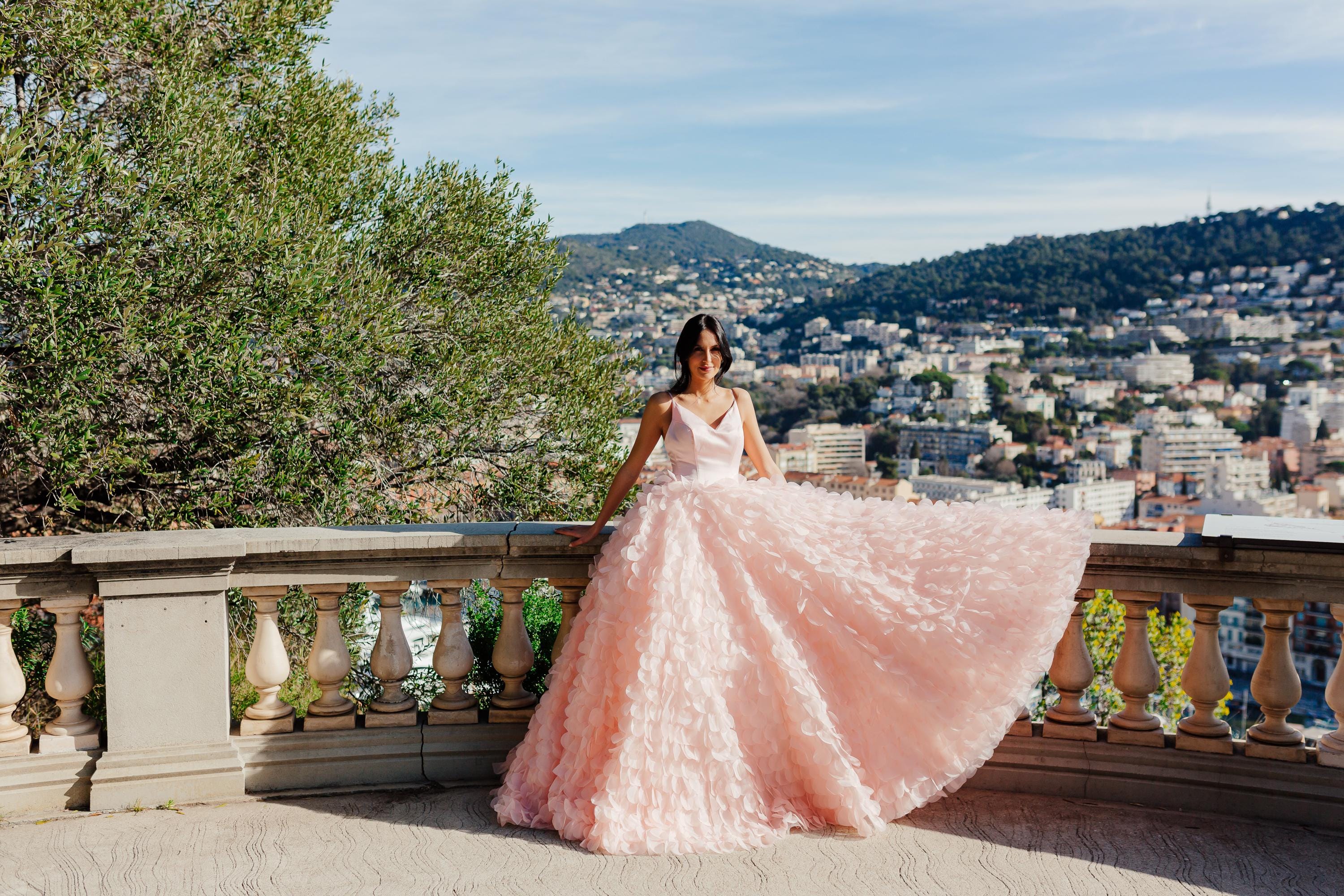 petal pink wedding dress Bow Mermaid One Shoulder Bridesmaid Dress in Rose Petal, Rose Petal / 0