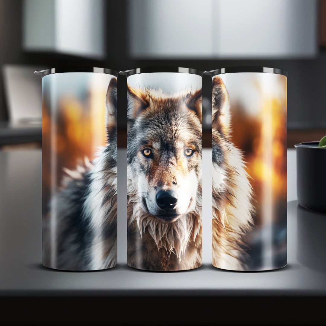 WOLF Tumbler Bundle (4), Sublimation Design, Straight Tumbler Wrap PNG ...