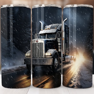 Semi Truck Tumbler Bundle (4), 20oz Tumbler PNG, Big Rig Sublimation Wrap, 18 Wheeler Design, Winter Storm Tumbler Design, Digital Download